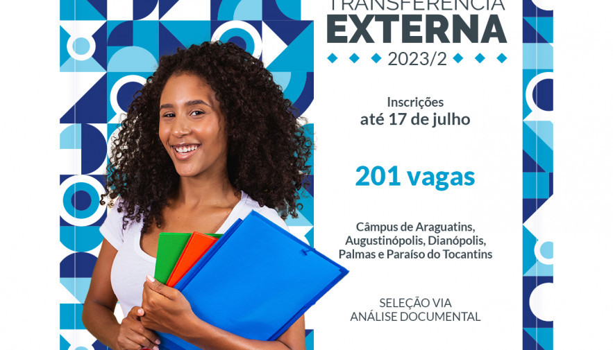 Últimos dias de inscrições para o processo de Transferência Externa da Unitins