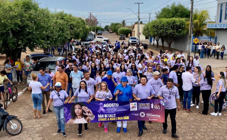 Caminhada de conscientização à violência contra a mulher mobiliza os municípios de Miracema e Colinas do Tocantins